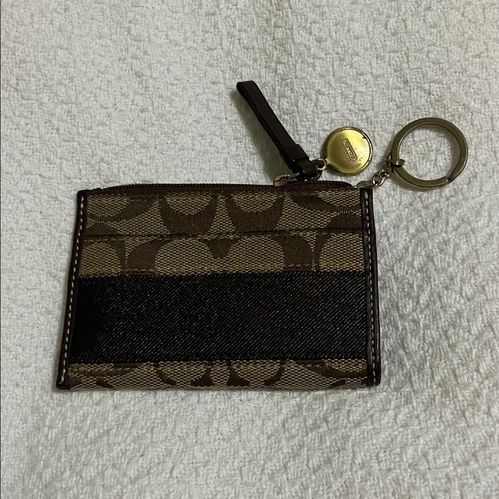 Coach Brown Patterned Keychain Wallet - Picture 2 of 4